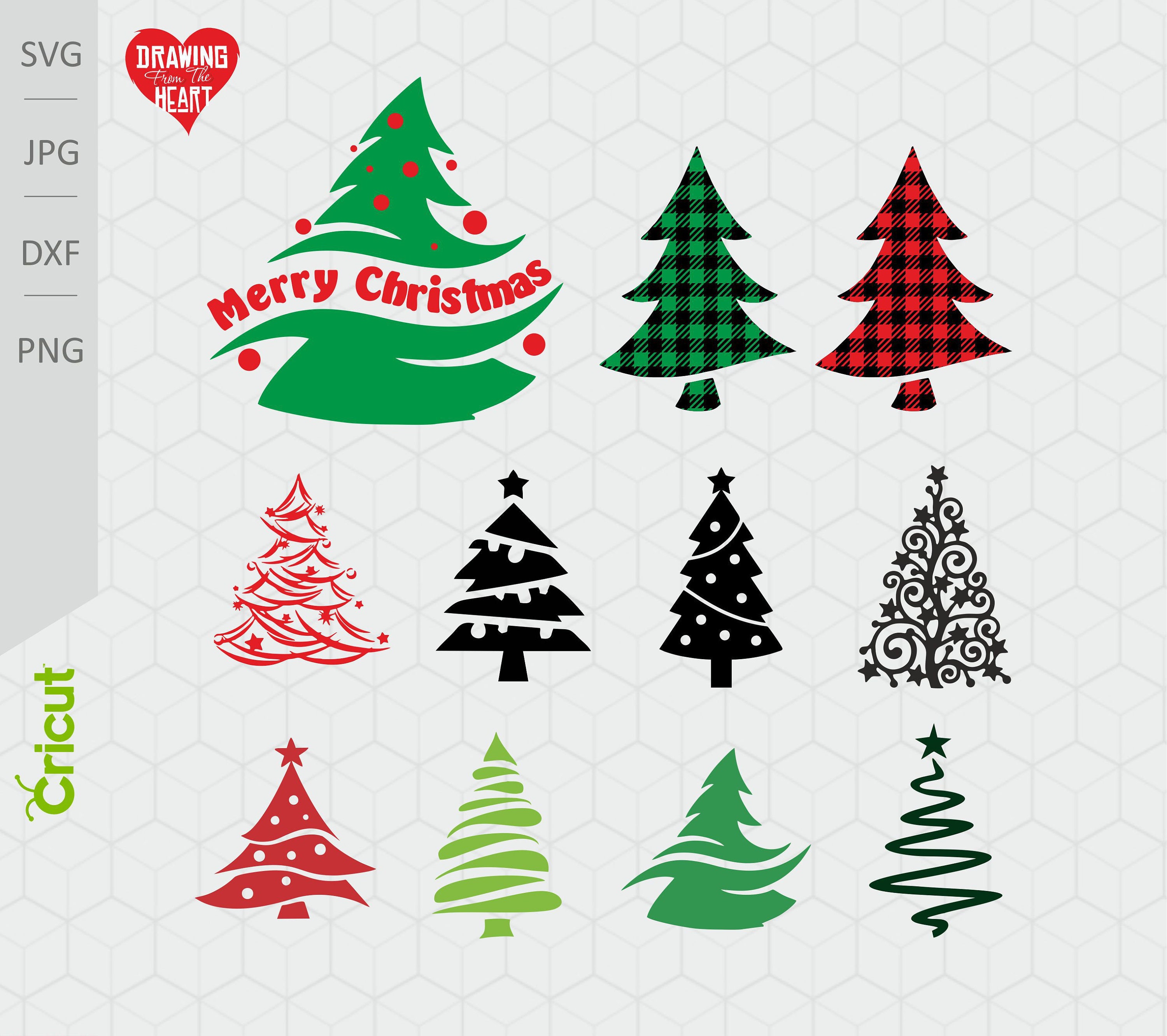Christmas tree svg bundle for cricut silhouette cameo Merry | Etsy