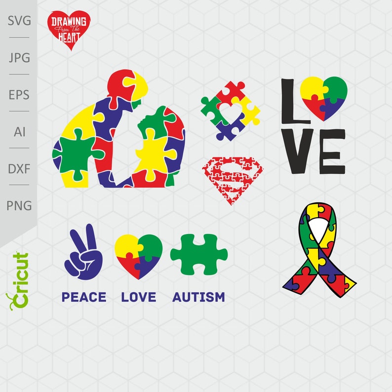 Download Autism svg bundle Peace love autism svg Autism quotes | Etsy