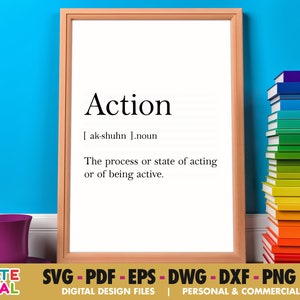 Action Quote SVG Printable Cut File for Cricut Silhouette, Clipart ...
