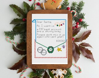 Letter to Santa - PDF Cross Stitch Pattern - INSTANT DOWNLOAD