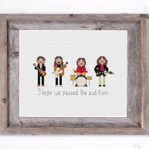 Parody - The Beatles - Get Back - Rooftop Concert - Rock Band - Modern Cross Stitch - PDF Cross Stitch Pattern - INSTANT DOWNLOAD