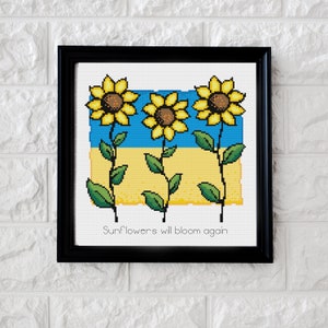 Free - Sunflowers - Ukraine - PDF Cross Stitch Pattern - INSTANT DOWNLOAD