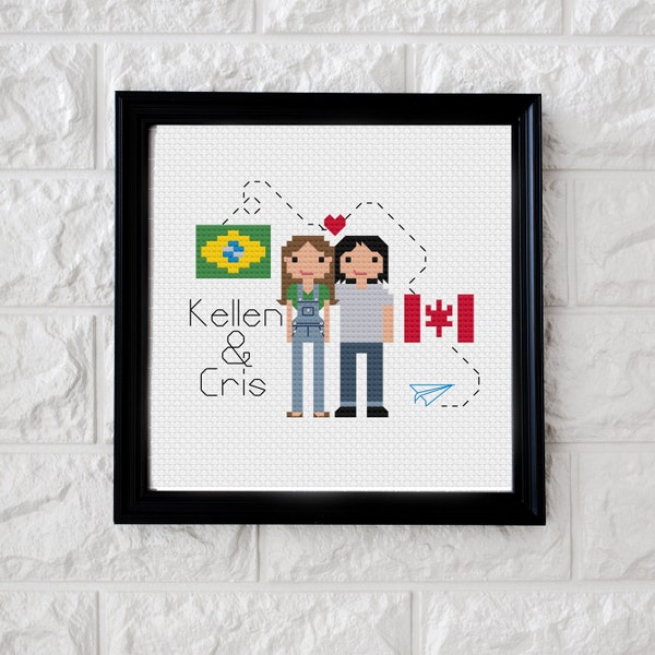 Custom Cross Stitch Family Pattern - Personalized Family Portrait - PDF Cross Stitch Pattern - INSTANT DOWNLOAD