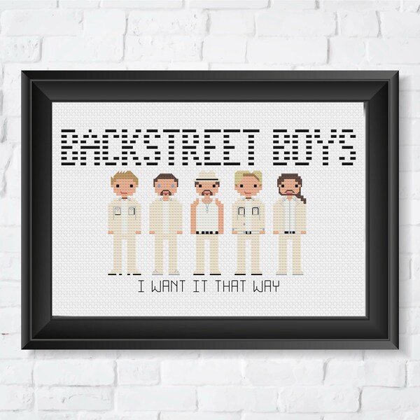 Parody Backstreet Boys - PDF Cross Stitch Pattern - INSTANT DOWNLOAD