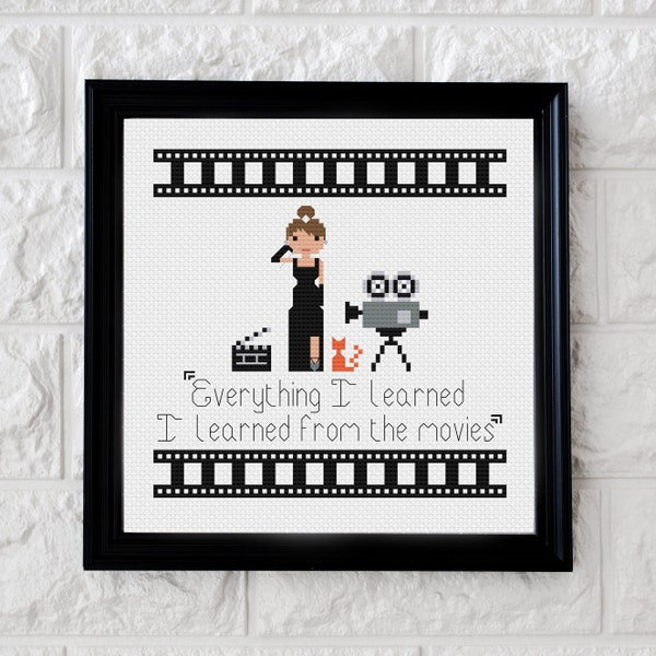 Inspiring Women - Audrey Hepburn - PDF Cross Stitch Pattern - INSTANT DOWNLOAD