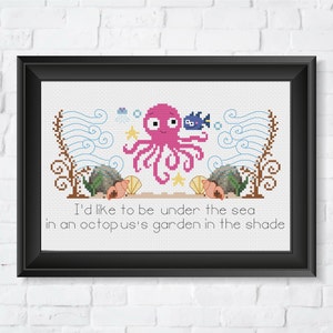 OCTOPUS Cross Stitch Kit, Cross Stitch Kit Beginner, Modern Cross