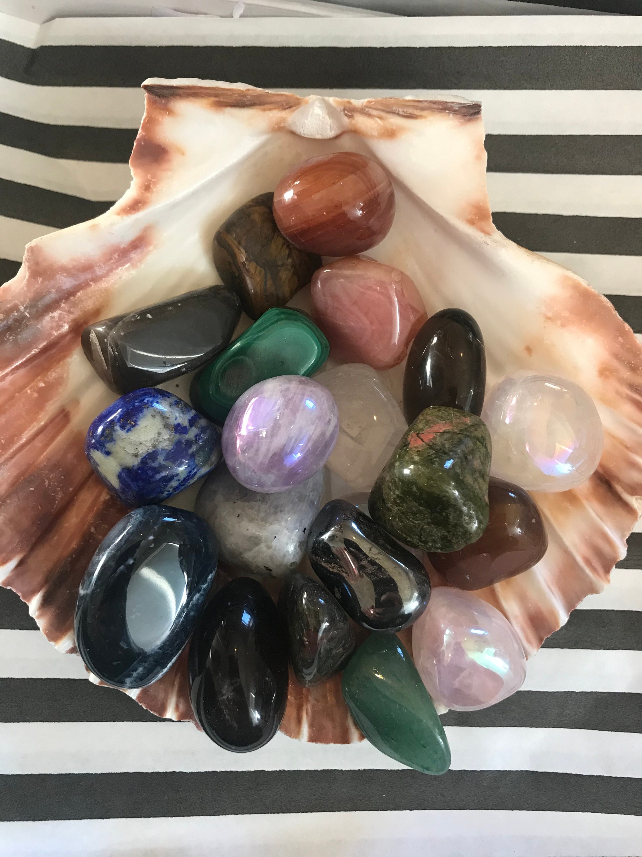 Mixed polish tumble stones crystals 20 pieces Etsy