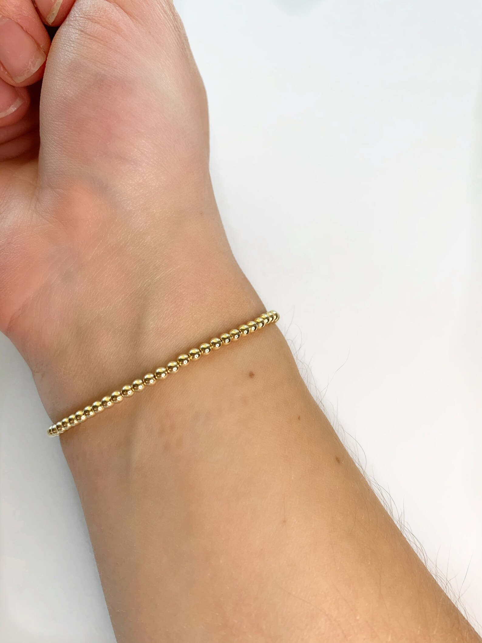 BLACK & GOLD SINGLE: Beaded Bracelet 14k Gold Filled | Etsy