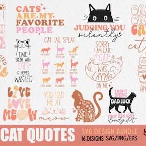 Maman chat, citations drôles de chat, papa chat, amoureux des chats, chat de Noël, chat, lot de conception SVG citation chat