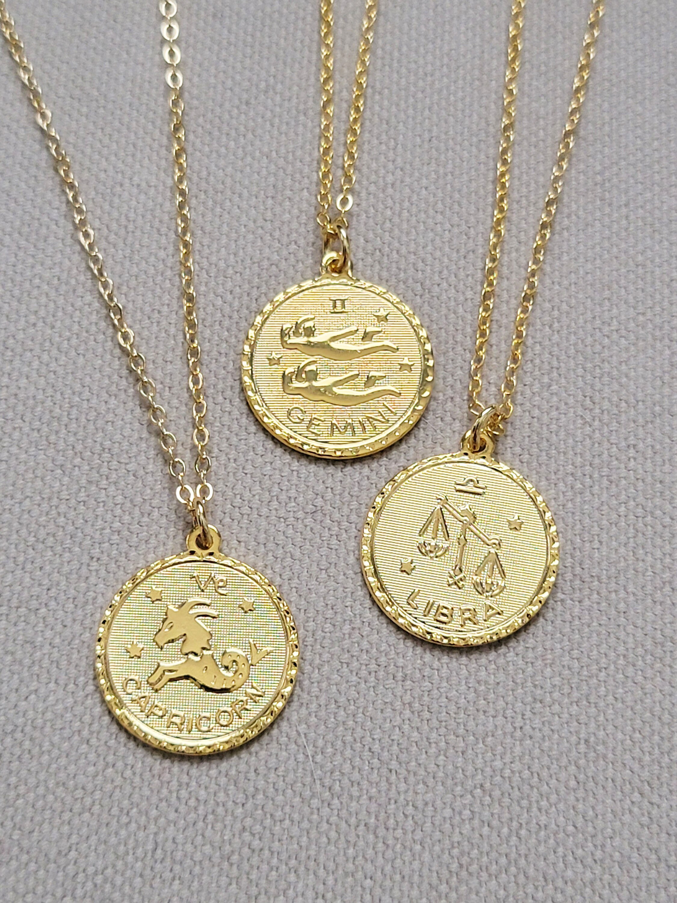 14K Gold Plated Zodiac Destiny Necklace Etsy.de