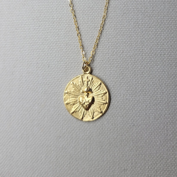 Sacred Hearts Charm Necklace - Gold