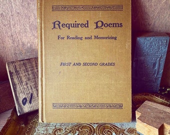 Vintage Children’s Book: Required Poems for Reading & Memorizing 1st and 2nd Grade, Hardcover