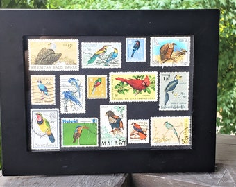 Framed Stamp Collage - Birds