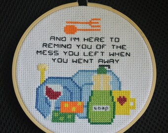 Lyrics Cross Stitch Pattern English Rock Band Cross Stitch 1970s Cross Stitch Glam Cross Stitch Famous People Cross Stitch Celebrity Song