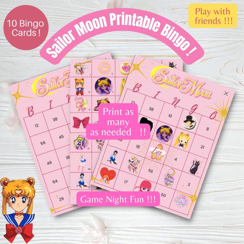 Sailor Moon Printable Bingo