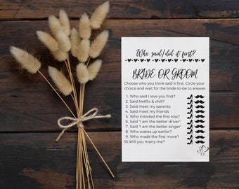 Who said it first bridal shower game