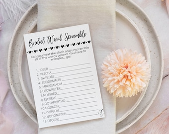 Bridal Word Scrabble - printable bridal shower game