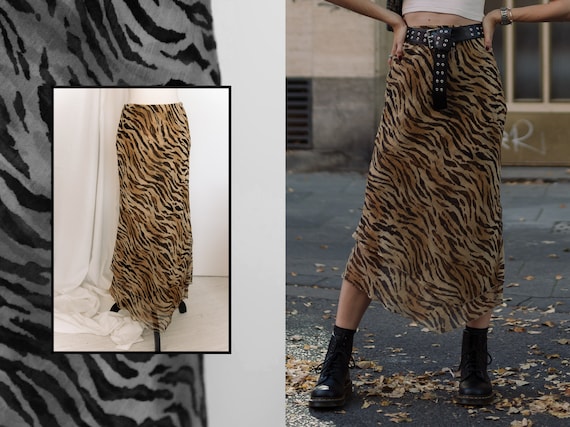 Vintage Animal Print Maxi Skirt