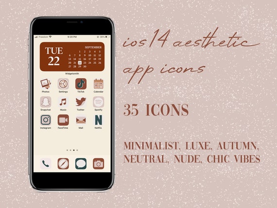 IOS 14 AESTHETIC APP ICONS minimalist luxe autumn Etsy