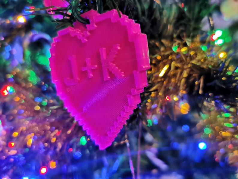 Personalized Pixel Art Heart Valentines Day Decoration