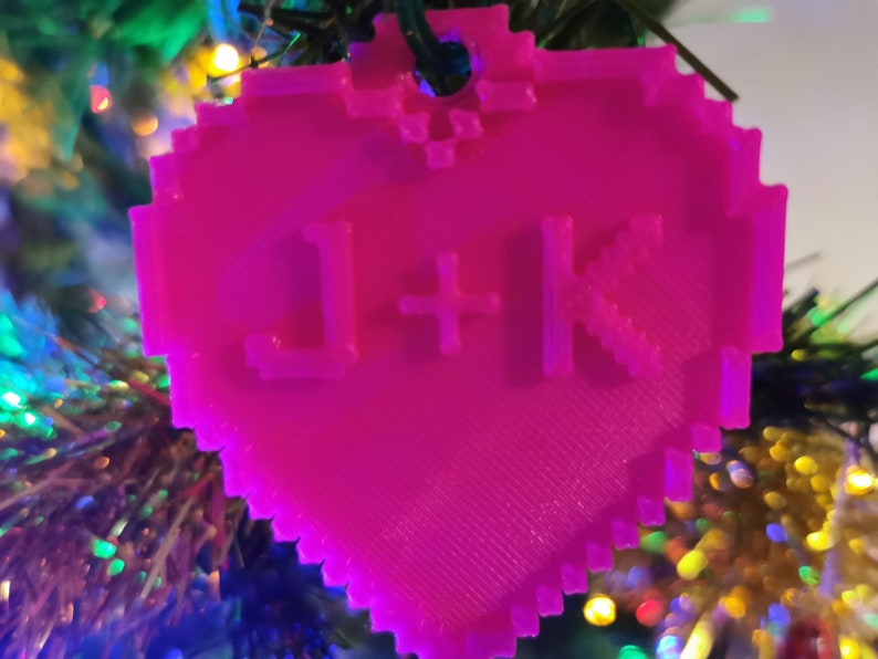 Personalized Pixel Art Heart Valentines Day Decoration