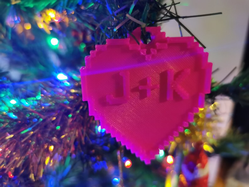 Personalized Pixel Art Heart Valentines Day Decoration