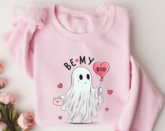 Be My Boo Sweatshirt, Ghost Sweater, Valentines Day Hoodie, XOXO Sweatshirt, Women Valentines Day Sweatshirt, Heart Sweatshirt