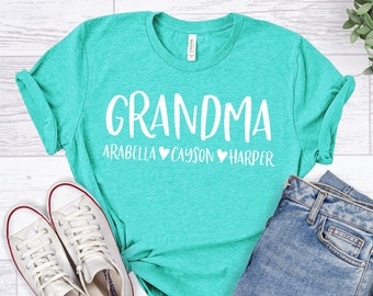 Grandma shirt,Personalized Granny Shirt,Mom Mimi Gigi Nana shirt Mother's Day, Gift For Her, Mother's Day Gift, Gift for Grandma,Mama Shirts
