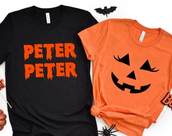 Couples Halloween Shirts, Peter Peter Pumpkin Eater, Funny Halloween Couples Costume, Matching Couples Tees, Inappropriate Halloween Shirts