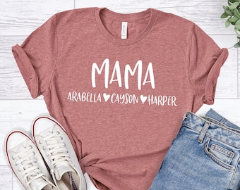 Mama shirt,Personalized Mom Shirt,Mom Mimi Gigi Aunt shirt Mother's Day, Gift For Her, Mother's Day Gift, Gift for mom, Mama Shirts