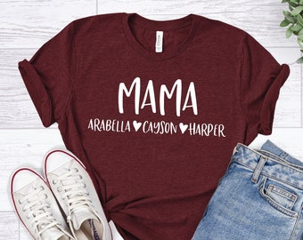 Mama shirt,Personalized Mom Shirt,Mom Mimi Gigi Aunt shirt Mother's Day, Gift For Her, Mother's Day Gift, Gift for mom, Mama Shirts