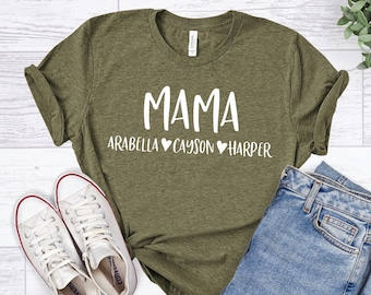 Mama shirt,Personalized Mom Shirt,Mom Mimi Gigi Aunt shirt Mother's Day, Gift For Her, Mother's Day Gift, Gift for mom, Mama Shirts