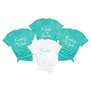 Teal Bridesmaid Shirts, Bachelorette Party Shirts, Bridal Party Shirts, Bridesmaid Proposal Gift, Bachelorette TShirts, Wedding Party