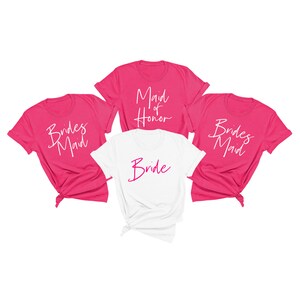 Hot Pink Bridesmaid Shirts, Bachelorette Party Shirts, Bridal Party Shirts, Bridesmaid Proposal Gift, Bachelorette TShirts, Wedding Party