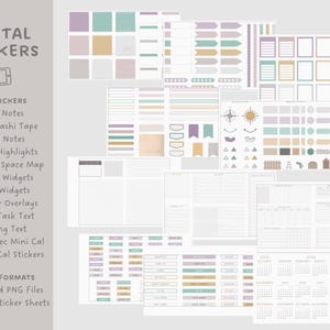 Digital sticker set for digital garden planner made for iPad, GoodNotes, Notability, & Xodo apps