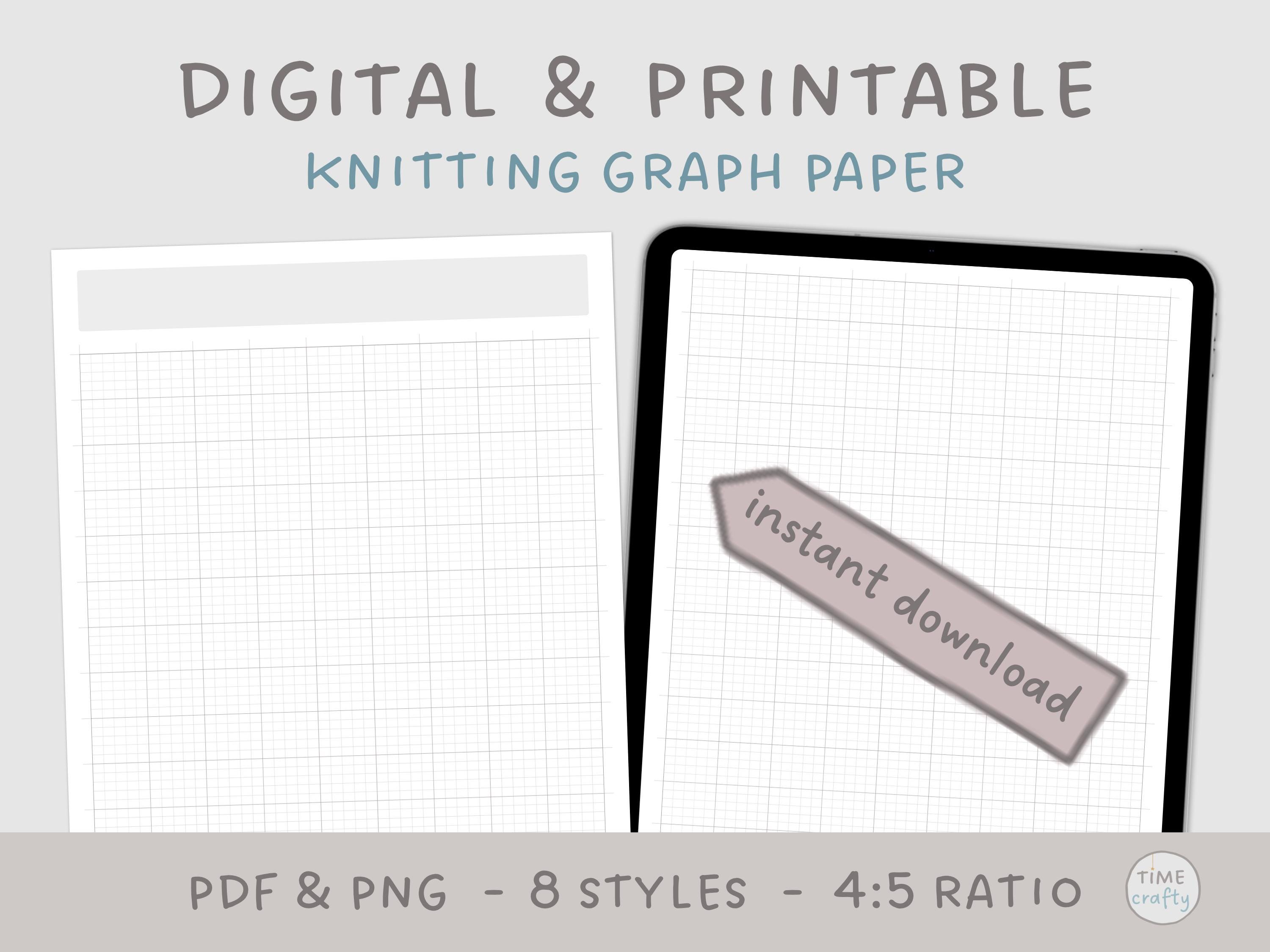 Knitting Graph Paper Set | Colorwork + Stitch Design (printable PDF ...