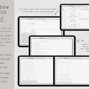 Digital planner templates to plan out planting space & bed layouts