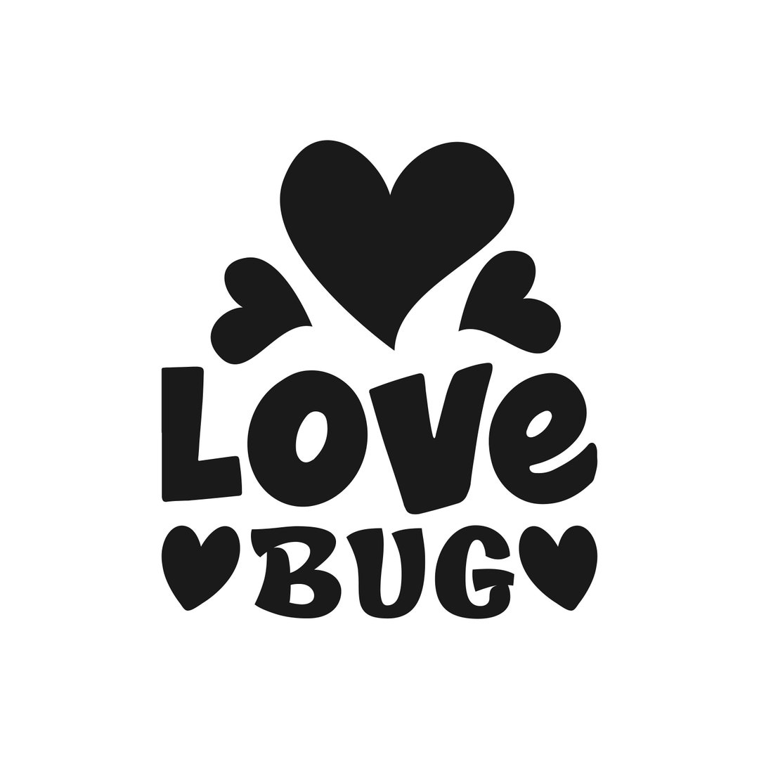 Love Bug SVG Love Hearts SVG Cute SVG Instant Download Cut - Etsy
