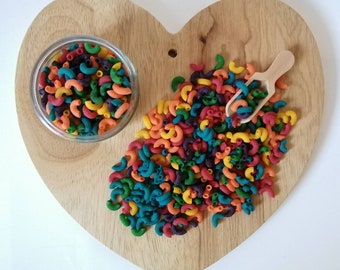 Rainbow pasta. Sensory base. Sensory play. Sensory resources. 6 colours. Tray play. Montessori. Rainbow sensory pasta