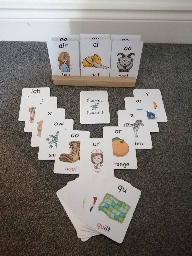 Phonics flashcards. Phase 2 phonics. Phase 3 phonics. Phase 4 Etsy