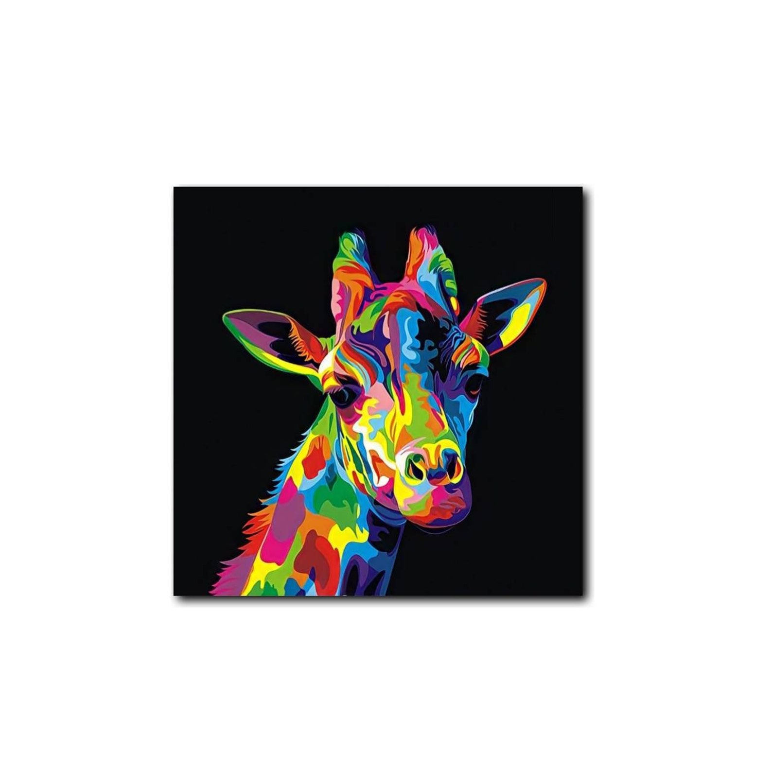 Giraffe pop art multi colour canvas framed Wall art poster Etsy