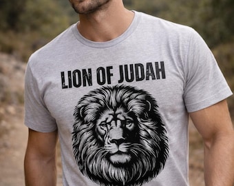 Lion of Judah Shirt Men | Christian Bible Verse Apparel, Faith T-Shirt