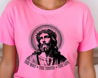 Jesus Christ T-shirt | The Way The Truth The Life | Christian Apparel | Catholic Clothing | Eastern Orthodox | Orthodox Christian Shirts