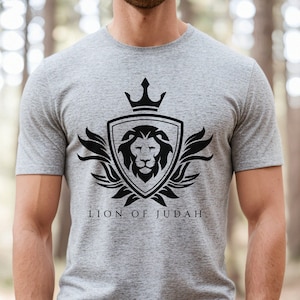 Lion of Judah T-Shirt | Christian Streetwear | Faith Based Shirt | Christian Clothes | Christian Merch | Mens Christian Gifts