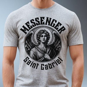 Saint Gabriel the Archangel T-shirt | Patron Saint of Messengers | Catholic Tshirts | Feast Day Gifts | Unisex Catholic Apparel
