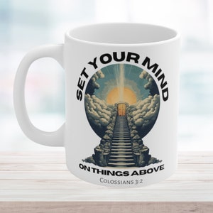 Set Your Mind On Things Above | Bible Verse Mug | Christian Gifts | Faith Mug | Scripture Coffee Mug