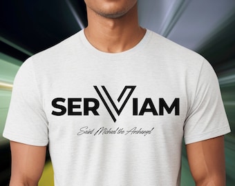SERVIAM “I Will Serve” Saint Michael the Archangel Shirt | Catholic TShirt | Mens Catholic Shirts | Masculine Catholic Apparel