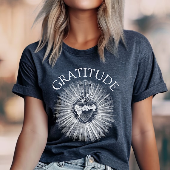 Sacred Heart of Jesus Shirt, Gratitude Gift, Catholic Clothing, Christian Streetwear, Faith Based T-Shirts, Catholic Gift