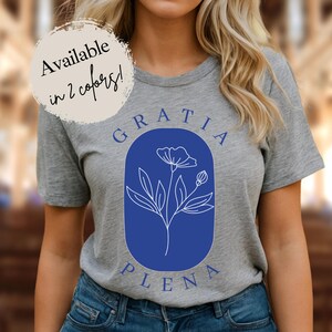 Gratia Plena T-shirt: Marian Wildflower Catholic Tee