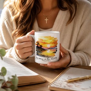 Joy Comes In The Morning  Coffee Mug | Psalm Gift | Bible Verse Mug | Sunrise Lover | Christian Gifts For Women